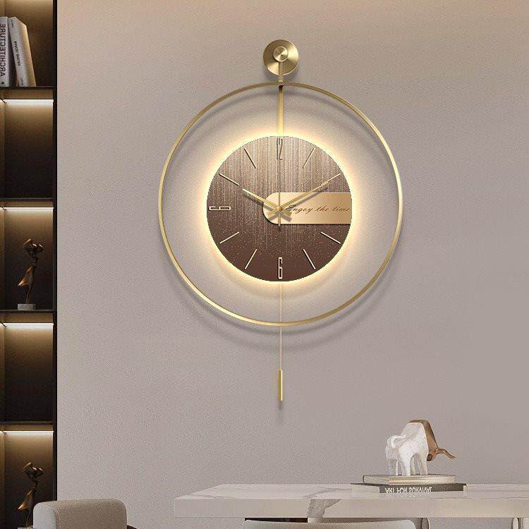 NIC西班餐牙极简客厅钟表创意轻奢风厅装简饰挂钟代约现艺术静音