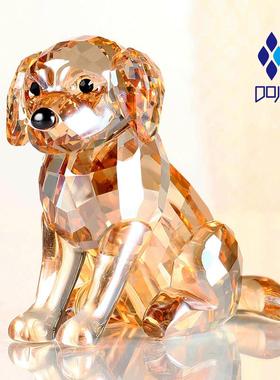 水晶小狗狗摆件情侣装饰礼物生日礼物生肖高档轻奢办公室桌面摆件