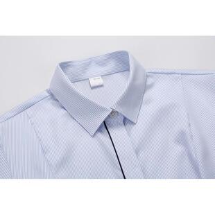 正品装款交通银行蓝条色纹女长短袖衬衫交行工作服弹力衬衣新西裤