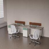 UJZ财务合办桌公桌员工椅组公司办4人位6双人简约公桌子办公室职