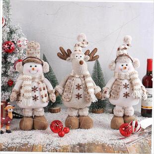 Christmas snowman telescopic doll window scene decoration