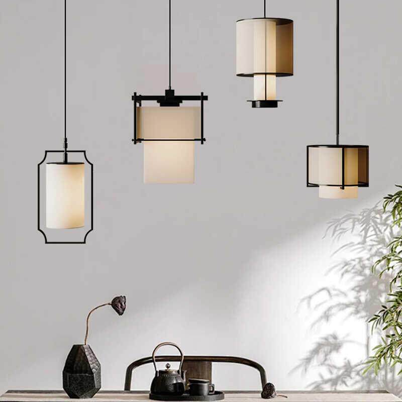 新中式饭厅现代牀头卧室吊灯仿古饭店吧台茶室禅意民宿样板房灯具