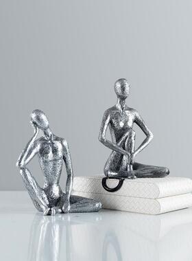 现代简约创意人物摆件样板房客厅玄关电视柜床头家居艺术软装饰品