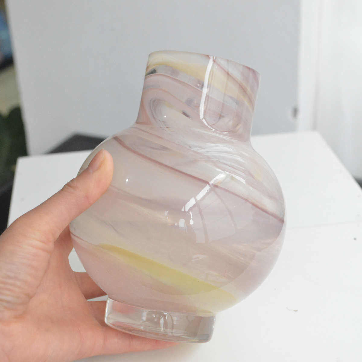 特别好看迷你北欧INS风粉色云纹桌面琉璃小花瓶家居玻璃插花器,家居饰品,花瓶,淘宝优惠券,粉丝福利购,淘宝优惠卷