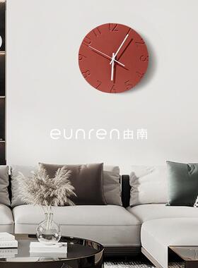 由南现代背简约极简墙壁挂钟时钟艺术摆件家居客厅景创墙意装SFJ