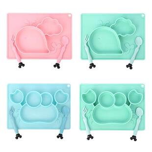 baby silicone dishes tableware feeding food bowl kids plate