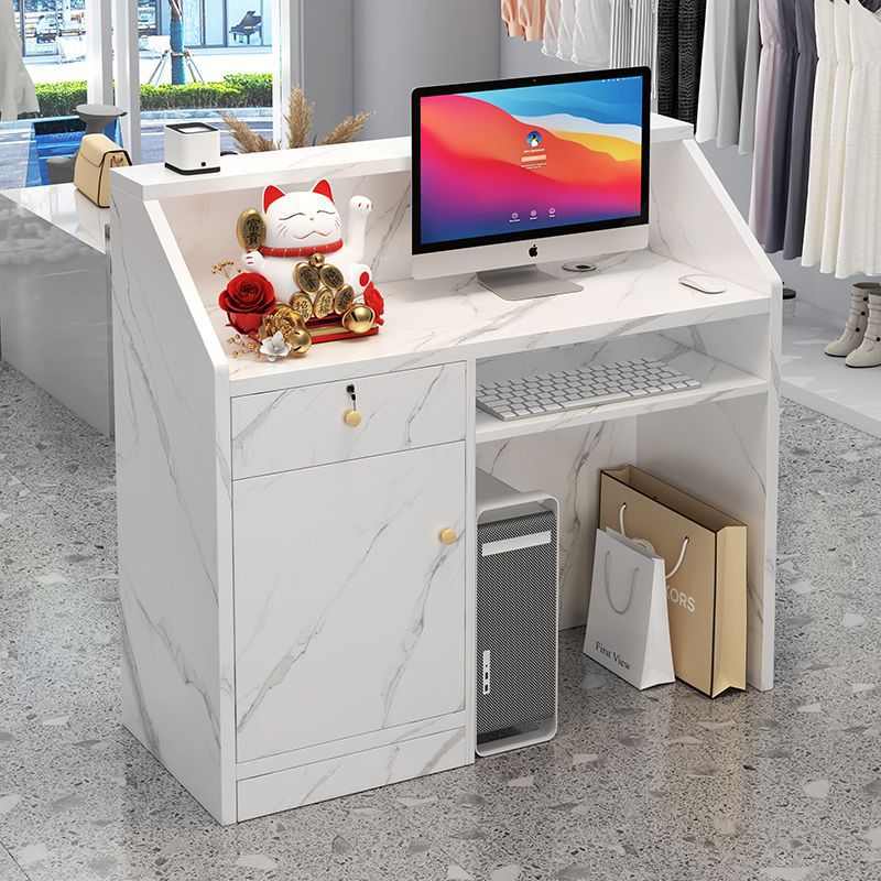 吧台收银台前台接待台店铺简约现代桌小型柜台美容院服装店美容院