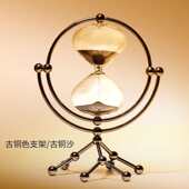 微方翻转沙漏创意礼品摆件典雅家具流光圆形书桌精美计时装 饰品