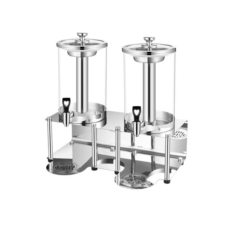 果汁鼎不锈钢自助餐酒店商用玻璃单双头制冷饮料机玻璃耐用饮料机