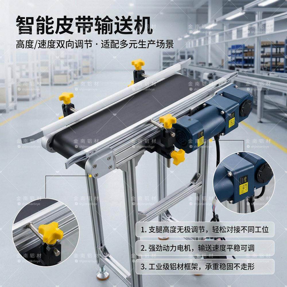 金南皮带输送机厂家颜色带宽可定制铝型材皮带输送机发货快