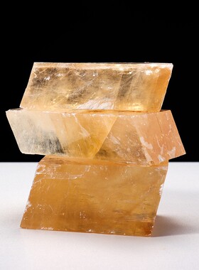 天然水晶黄方解石原石摆件黄色水晶毛料冰洲石矿石标本厂家