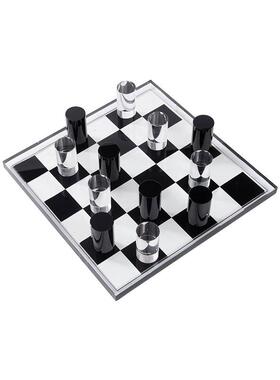 现代意式极简黑白格子水晶棋盘样板间办公室客厅摆件桌面软装饰品