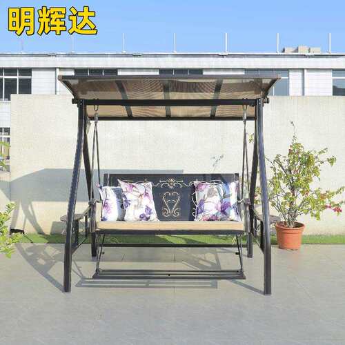 秋千摇椅户外铸铝太阳能吊椅阳台休闲椅家用室外庭院双人铁艺摇椅