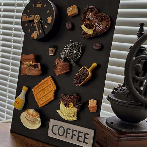 Coffee咖啡展示金属装饰板冰箱贴摆件咖啡馆烘焙磁吸铁板留言珏沁