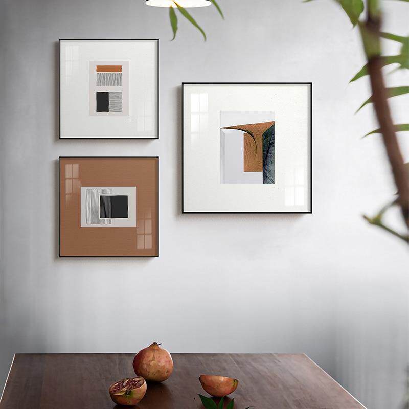 纵横 现代简约餐厅装饰画客厅沙发壁画 酒店样板房立体卡纸挂画