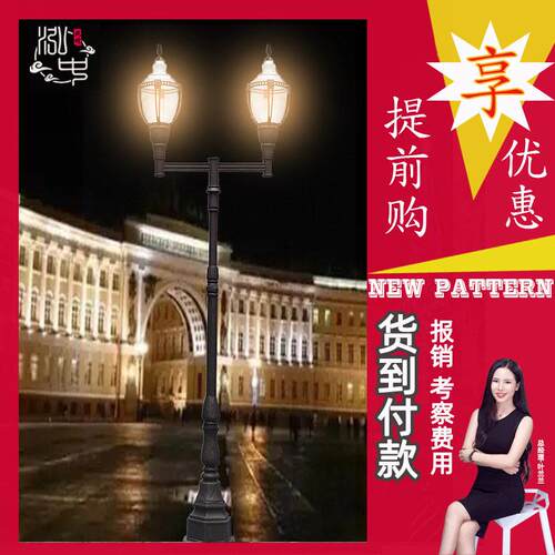 3M4M杆户外IP65防水20w40w60W双头设计led景观杆立柱花园灯