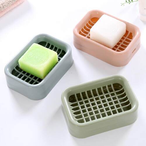 Double-layer Draining Soap Dish, Plastic Soap Box for Handma
