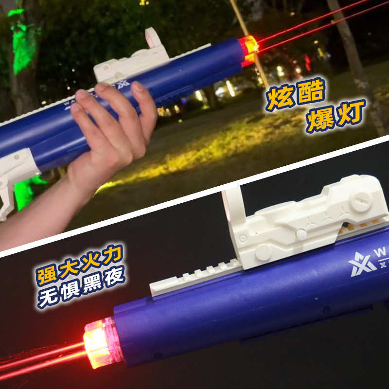 跨境双管电动连发水枪热卖夏日清凉大容量高压喷水枪儿童玩具批发