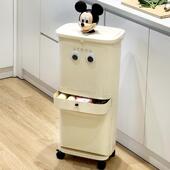 高款 厨房垃圾桶大容量可移动分类带盖免弯腰收纳一体卫生桶小推车