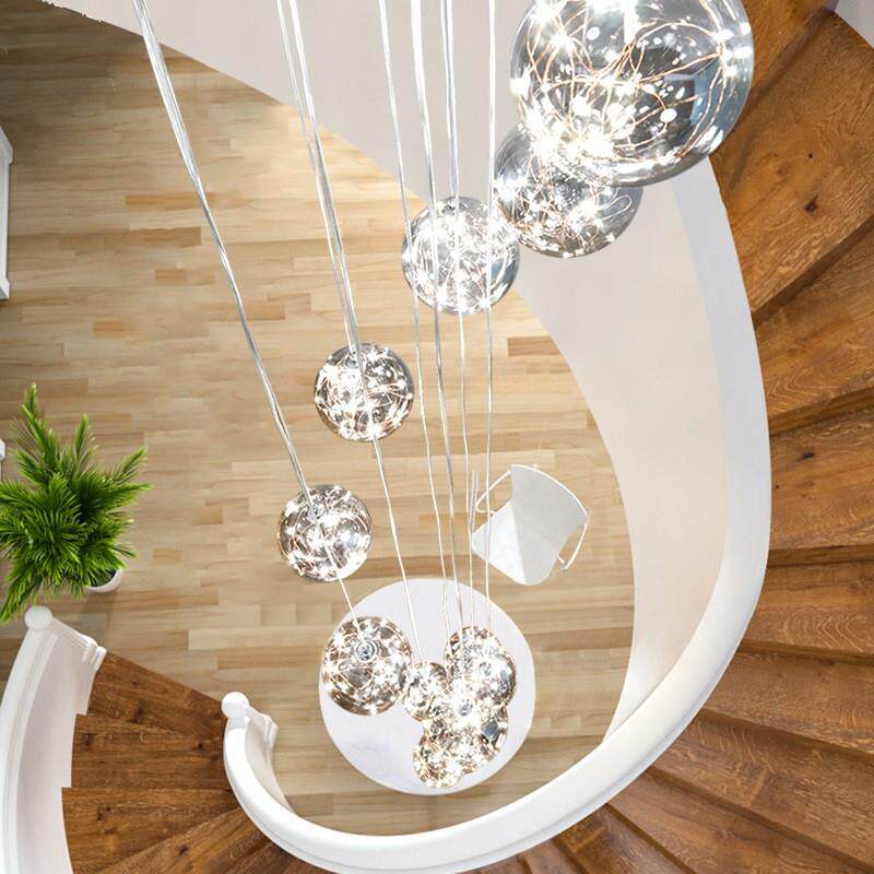 楼梯吊灯长现代简约loft公寓轻奢复式楼别墅客厅L271led