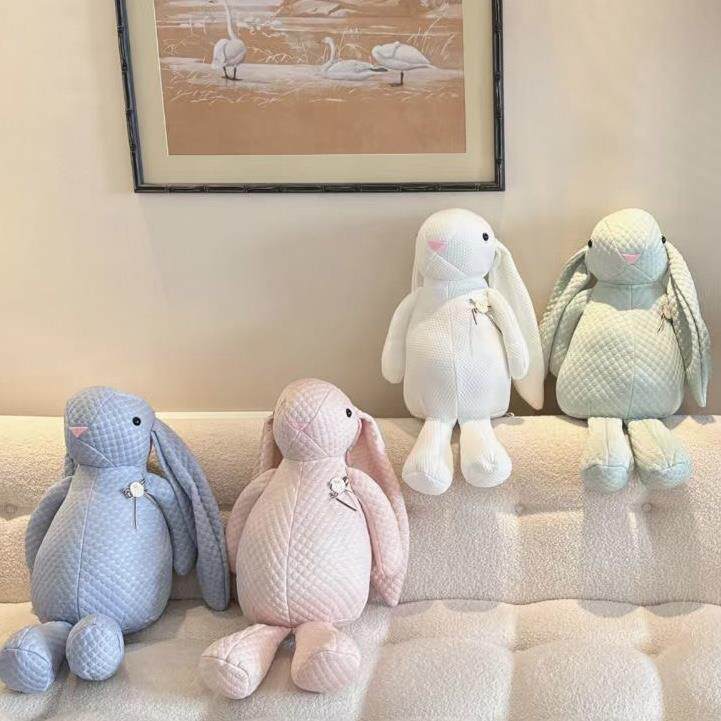 可爱冰豆豆小兔子抱枕夏凉感女生睡觉安抚枕卡通公仔玩偶生日礼物