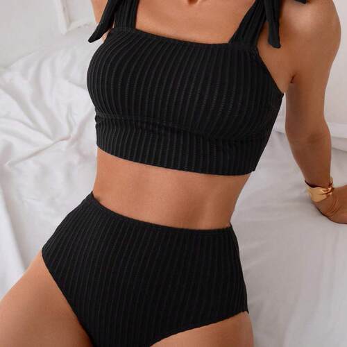 New Women ' s High - Waisted Slimming Bikini Set , High