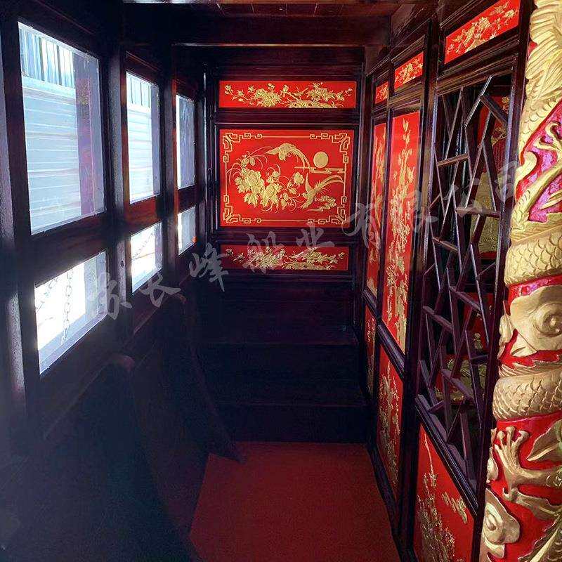 南湖红船供应大型电动水上木船电动旅游观光画舫船红船南湖红船