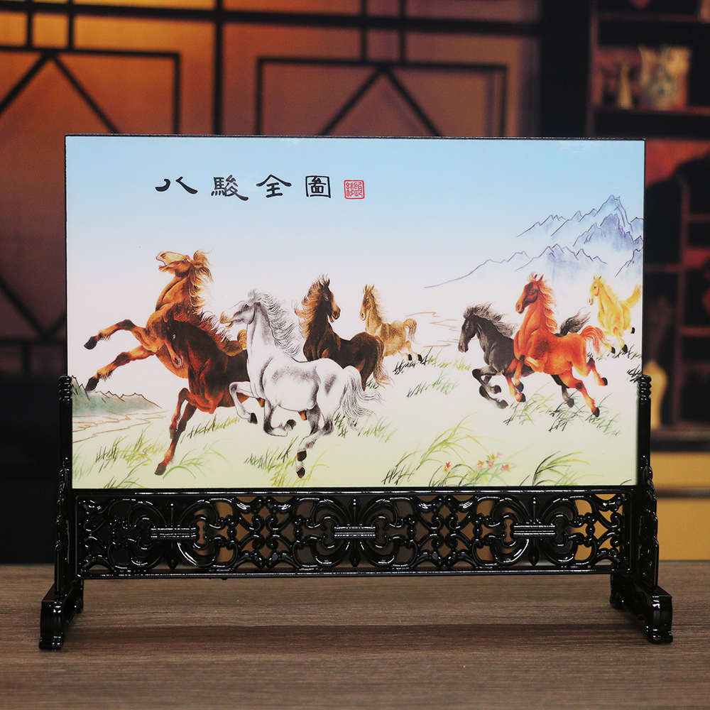 漆器小台屏书桌摆件 家居小屏风 中国风特色礼品工艺品送老外礼物