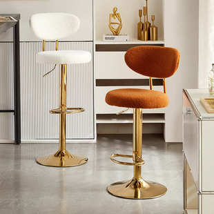 简约休闲吧台椅子酒店前台升降旋转椅子家用高脚凳子酒吧收银椅