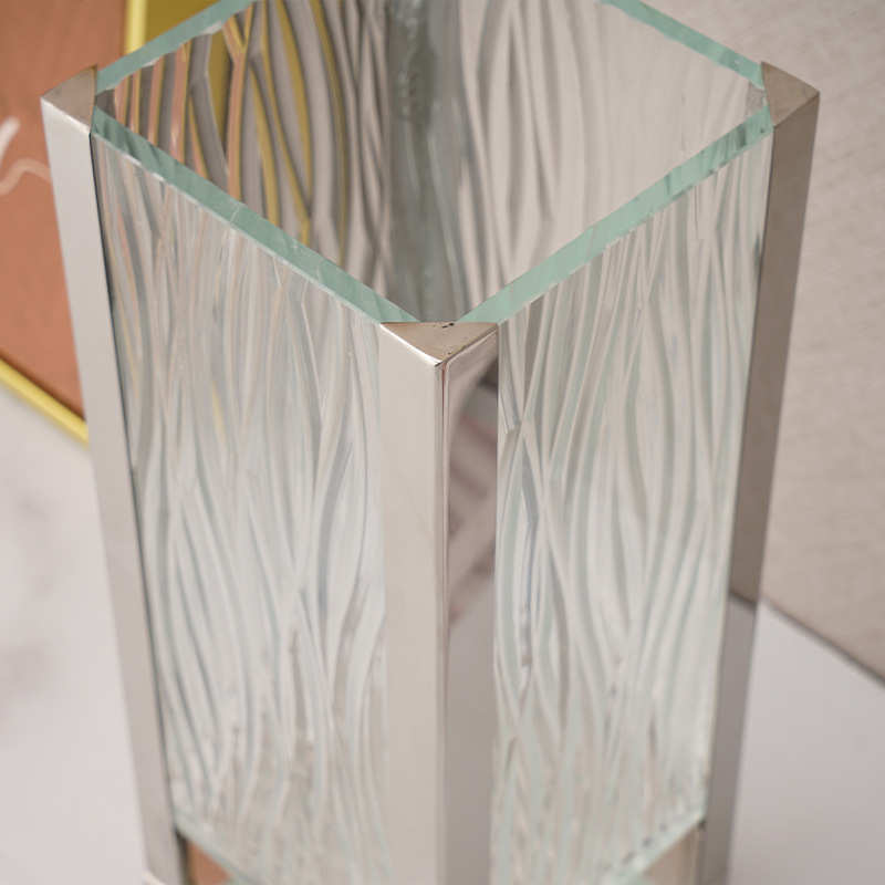 现代轻奢透明树脂方形花瓶样板房餐桌电视柜家居软装饰品客厅花器