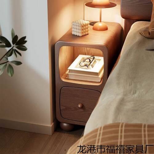 实木床头柜迷你极窄小型卧室25床边柜超窄简约夹缝置