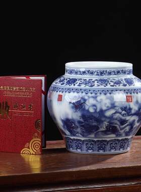 景德镇陶瓷器青花瓷瓶客厅博古架家居装饰品摆件青花瓷罐子
