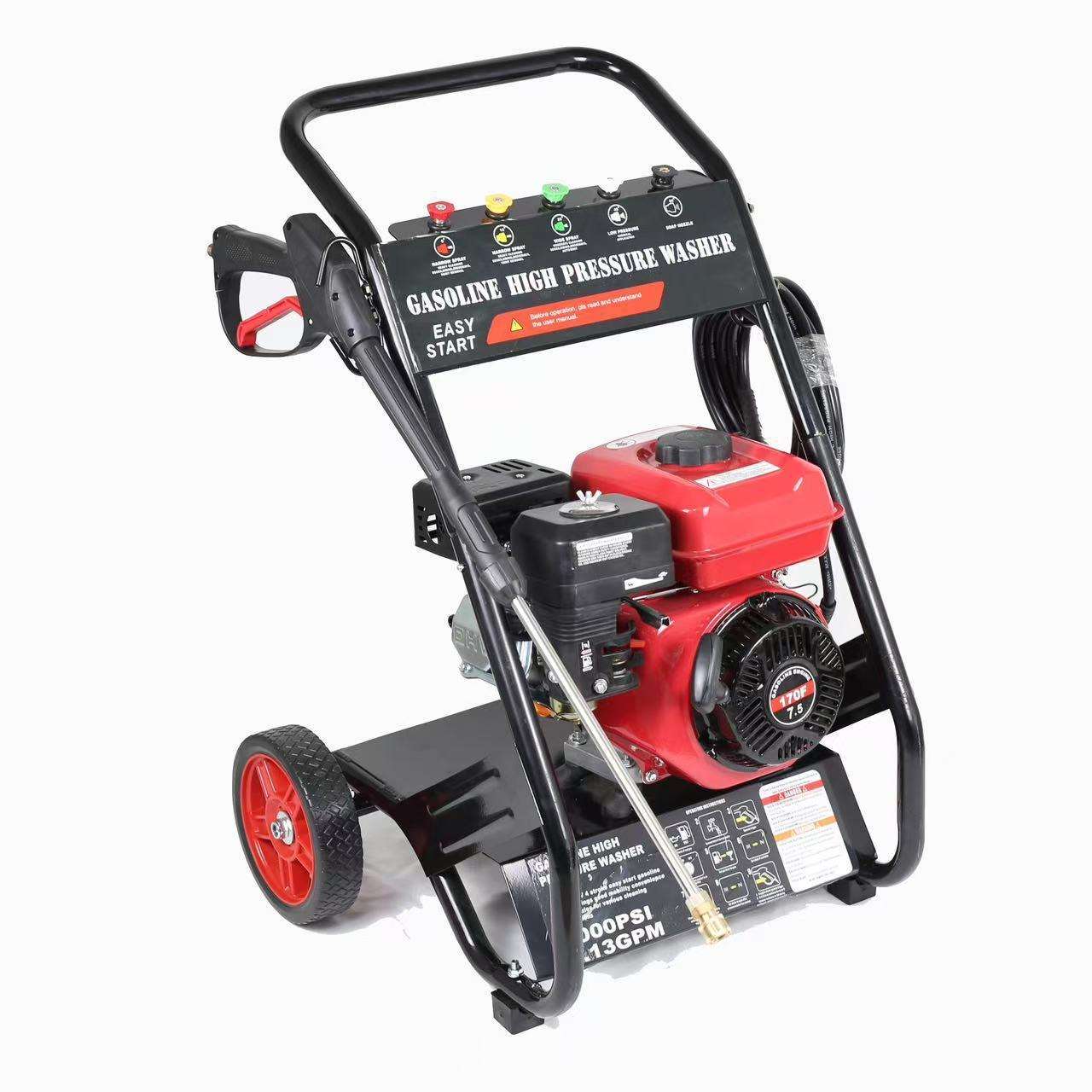 厚品150bar2200psi9lpm 2.4gpm 喷射动力汽油高压清洗机带电机