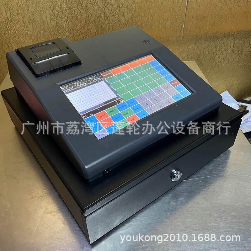 外贸英文版智能小型收款机 9寸触摸屏英文快餐奶茶电子收银机