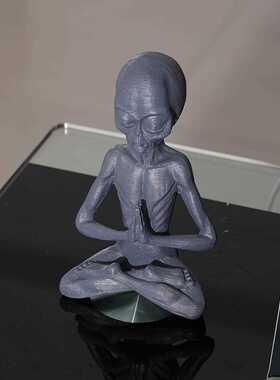 新款直销创意花园冥想打坐外星人摆件树脂装饰品小家居工艺品冥想