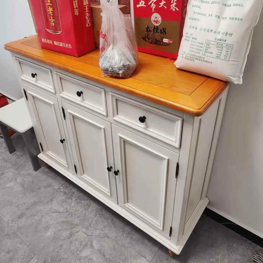 全纯实木鞋柜美式入户门厅玄关收纳柜彷旧地中海大容量门口玄关柜