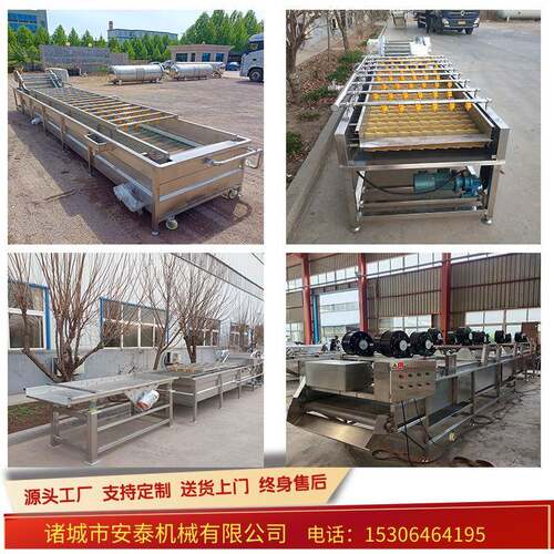安泰供应土豆滚杠清洗机荔枝清洗机胡萝卜滚杠喷淋清洗分选设备