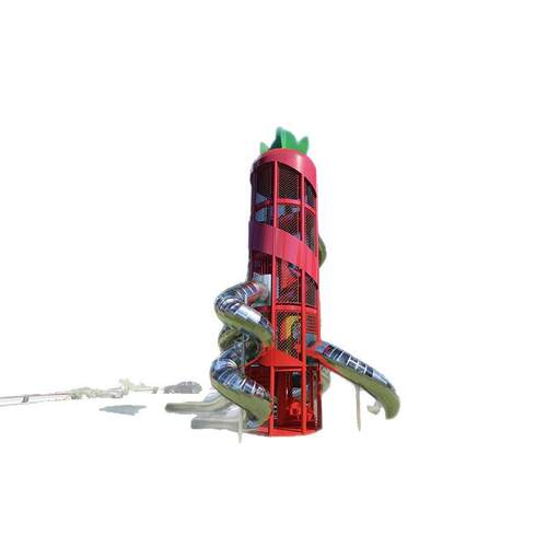 户外非标儿童游乐场无动力设备景区滑雪不锈钢组合滑滑梯景区适用