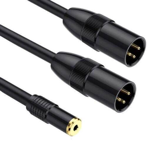 Y Splitter Cable,3.5mm(TRS,1/8 Inch,Aux) Female to Dual XLR