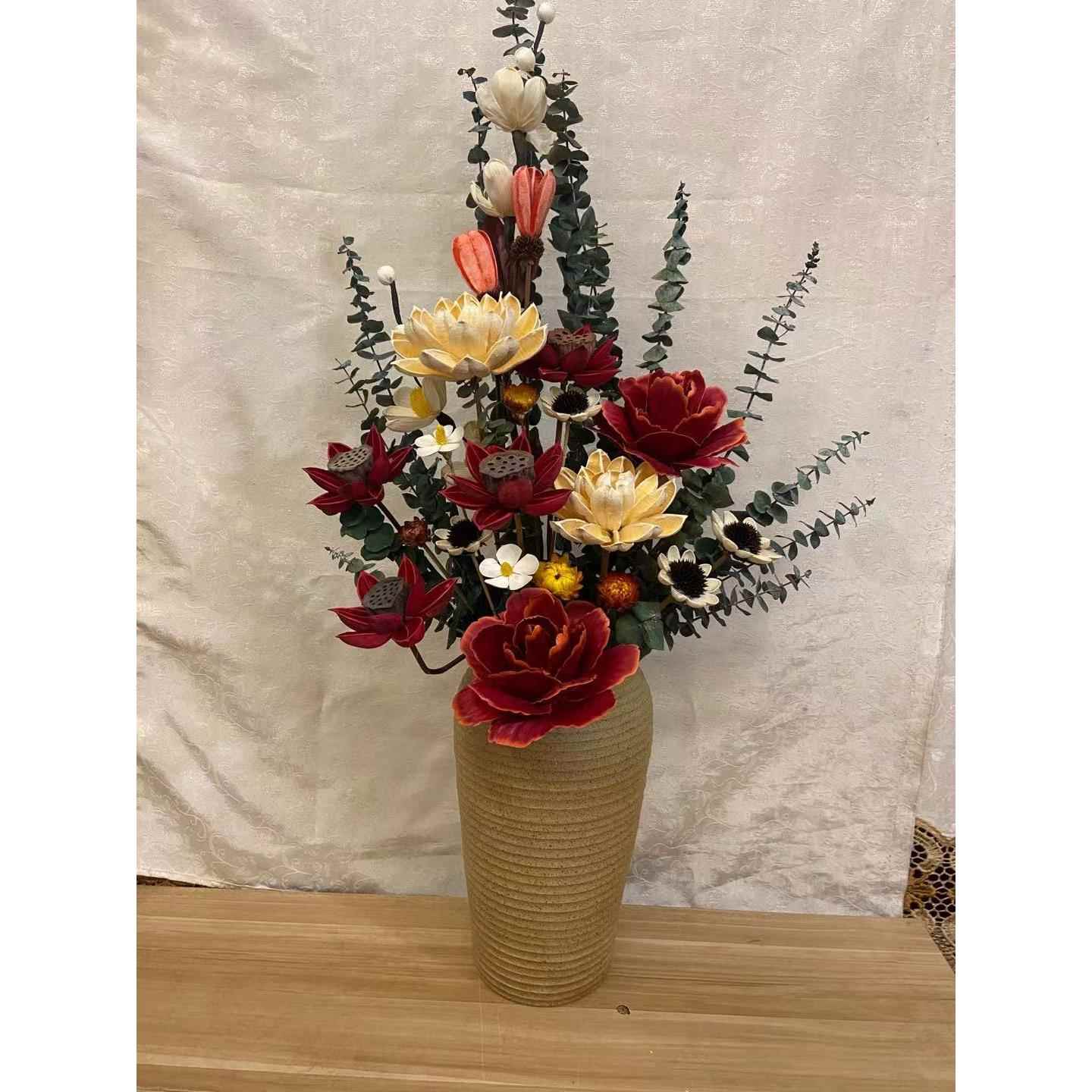 云南干燥花真花 进口花材搭配 卧室客厅玄关 混合式家俱装