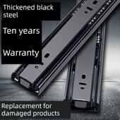 高硬度五金加厚不锈钢抽屉轨道静音三段阻尼缓冲导轨45滑轨延伸20