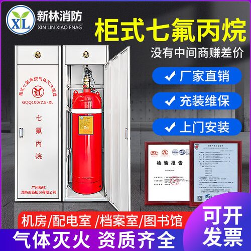 七氟丙烷柜式灭火装置 洁净气体自动灭火系统 七氟丙烷灭火器厂家