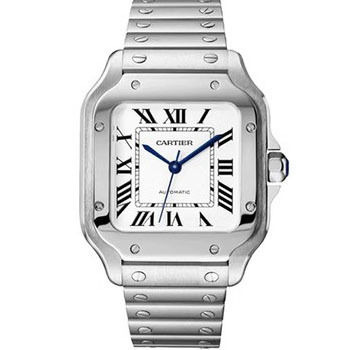 [9.8新]卡地亚35mm中号山度士自动机械手表男/女表WSSA0029