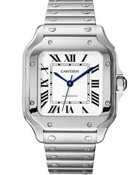 [9.8新]卡地亚35mm中号山度士自动机械手表男/女表WSSA0029