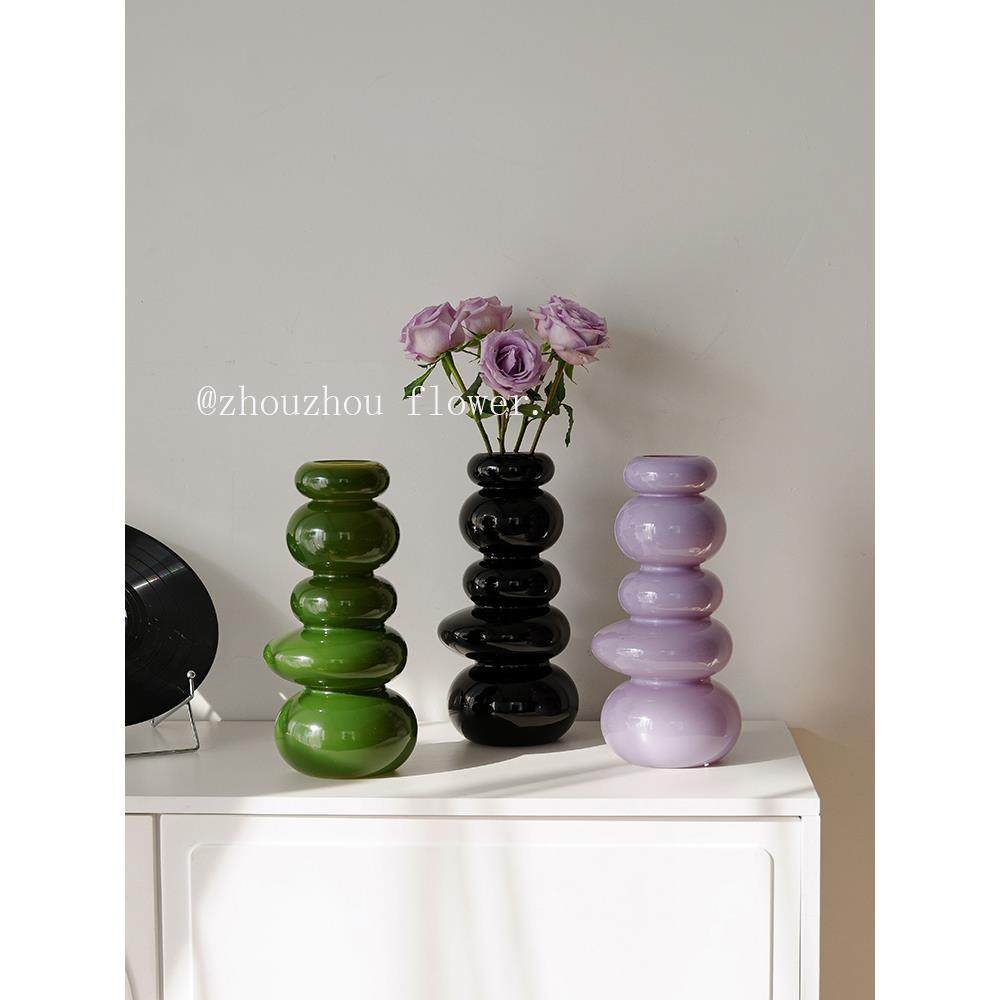 法式中古高级感花瓶玻璃水养鲜花插花摆件客厅餐桌茶几电视柜玄关,家居饰品,花瓶,淘宝优惠券,粉丝福利购,淘宝优惠卷