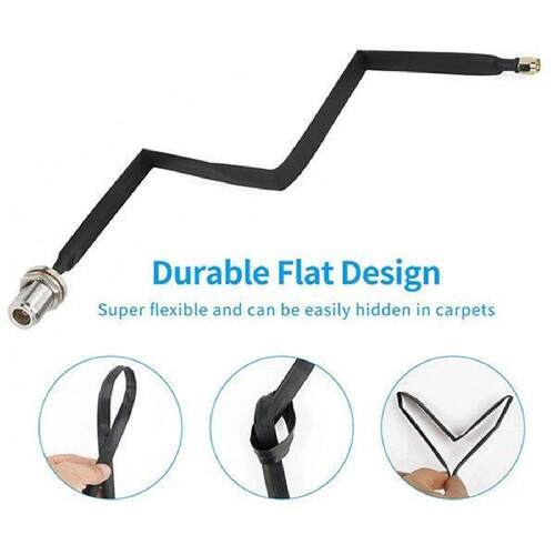 2Pcs Flat Cable N Female to RP-SMA Male Window and Door
