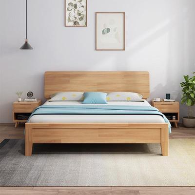 实木床现代简约11LC-03.8米双人床主卧1.米5橡木经济型出租2房.m