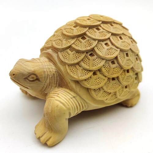 小叶黄杨木金钱龟规格8×5.2×5cm手把件把玩件摆饰书桌装饰工艺