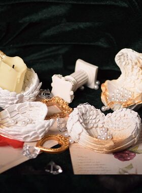 丘比特之心恶魔之翼天使翅膀美甲钻展示道具摆拍居家摆件工艺品