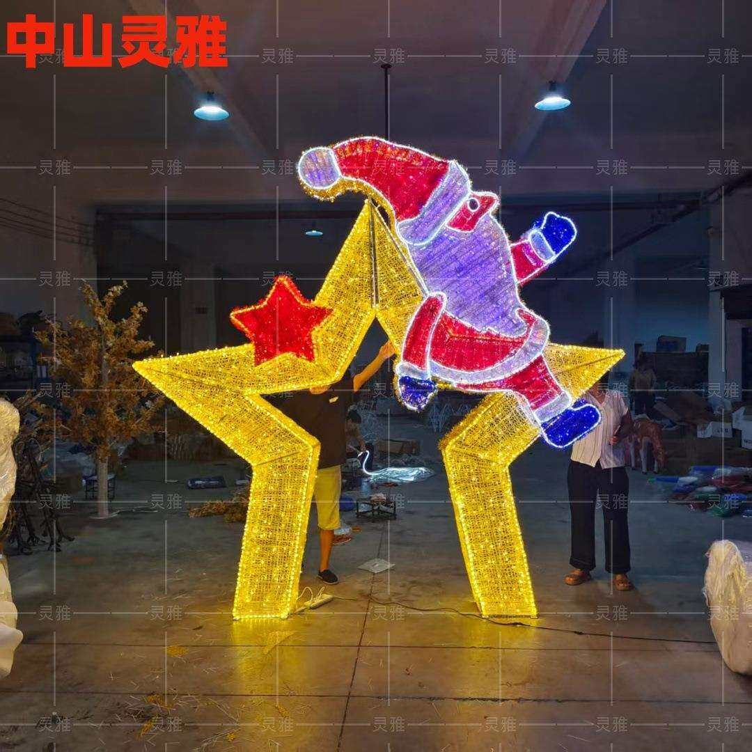 led3米圣诞老人拱门雪人造型灯节日装饰景观灯商场美陈装饰灯灯光